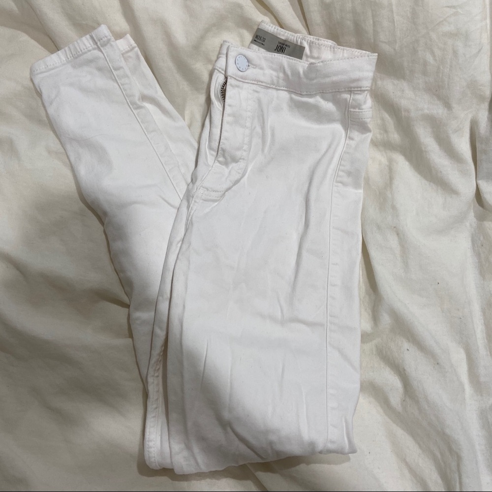 topshop white high waisted joni skinny jeans